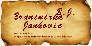 Branimirka Janković vizit kartica